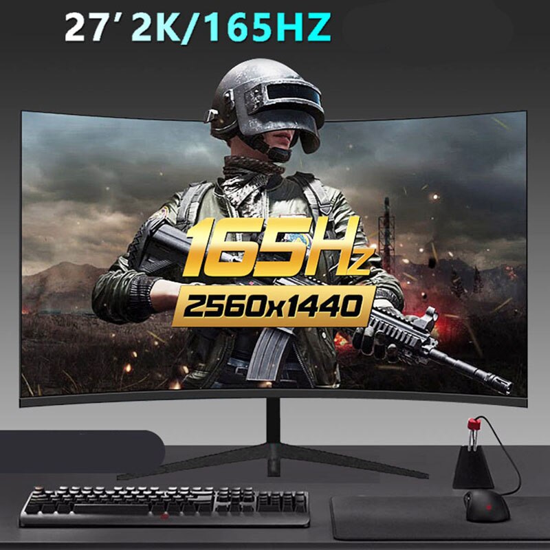 ǻ  PC ÷  ũ ׼, Ʈ ̵ 2560x1440 HDMI ȣȯ, VGA, 27 ġ, 2K, 165HZ